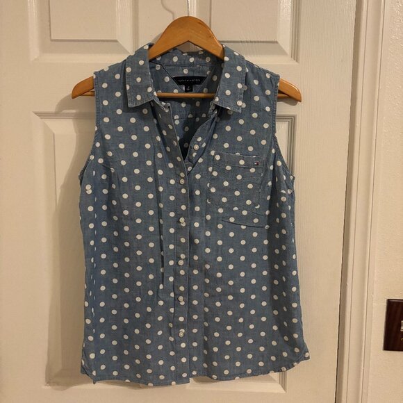 Tommy Hilfiger sleeveless button down - M - Picture 1 of 6